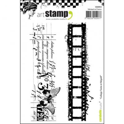 Text und Film Carabelle stamp collage texte et negatif